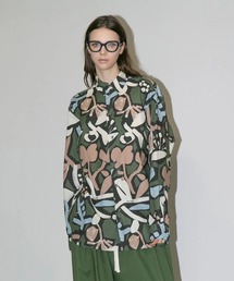 【my beautiful landlet】FLORAL PIGMENT PRINT OVERSIZE SHIRT