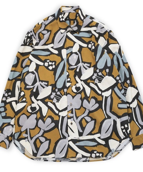 my beautiful landlet(マイビューティフルランドレット)の「【my beautiful landlet】FLORAL PIGMENT PRINT OVERSIZE SHIRT(シャツ/ブラウス・メンズ・ブルー/マスタード/ピンク/グリーン/ベージュ・1/0)」の5枚目の写真
