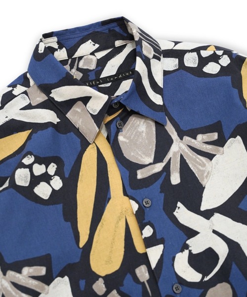 my beautiful landlet(マイビューティフルランドレット)の「【my beautiful landlet】FLORAL PIGMENT PRINT OVERSIZE SHIRT(シャツ/ブラウス・メンズ・ブルー/マスタード/ピンク/グリーン/ベージュ・1/0)」の22枚目の写真
