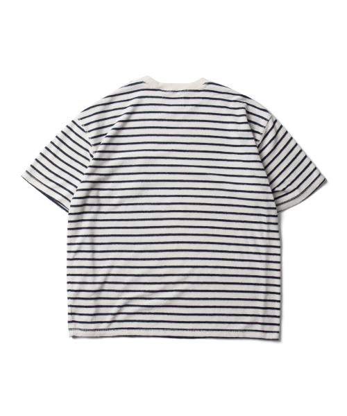 AMFEAST(アンフィースト)の「ストライプテリーポケットTシャツネイビー(Tシャツ/カットソー・メンズ・その他・X-LARGE/MEDIUM/LARGE)」の2枚目の写真