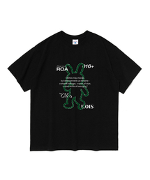 スプレープリンティングラビット半袖Tシャツ(ブラック)