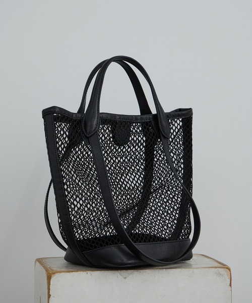 SALON adam et rope'（サロン アダム エ ロペ）の「【W S（ドゥーブル）】ダブルハンドルメッシュトート（トートバッグ・レディース・キャメル/ブラック・FREE）」の6枚目の写真