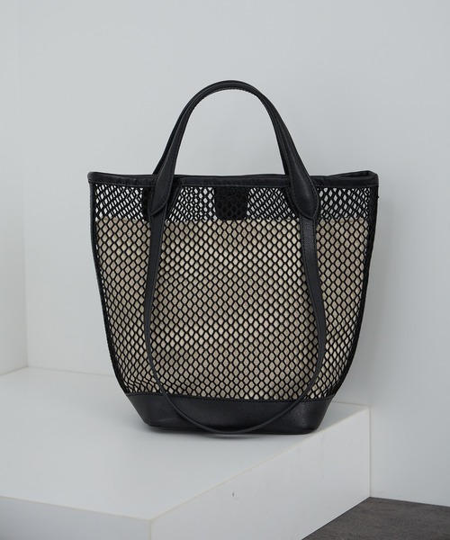 SALON adam et rope'（サロン アダム エ ロペ）の「【W S（ドゥーブル）】ダブルハンドルメッシュトート（トートバッグ・レディース・キャメル/ブラック・FREE）」の12枚目の写真