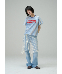 メロウモーメントストライプTシャツ(スカイブルー)