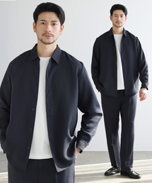 SPU（スプ）の「【防シワ・抗ピリング・接触冷感・ストレッチ・ウォッシャブル】 高機能フクレ二重織レギュラーカラーシャツ&ロングパンツ2点セットアップ（セットアップ）」