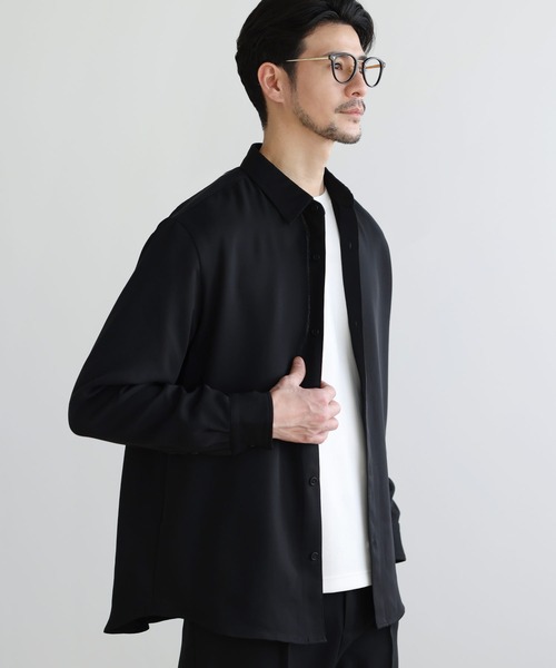 SPU(スプ)の「【防シワ・抗ピリング・接触冷感・ストレッチ・ウォッシャブル】 高機能フクレ二重織レギュラーカラーシャツ&ロングパンツ2点セットアップ(セットアップ・メンズ・ブラック/チャコール/ネイビー・L/XL/S/M)」の10枚目の写真
