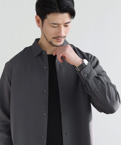 SPU(スプ)の「【防シワ・抗ピリング・接触冷感・ストレッチ・ウォッシャブル】 高機能フクレ二重織レギュラーカラーシャツ&ロングパンツ2点セットアップ(セットアップ・メンズ・ブラック/チャコール/ネイビー・L/XL/S/M)」の22枚目の写真