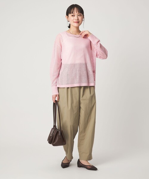 セール】フレンチリネン メッシュ プルオーバー ニット（ニット