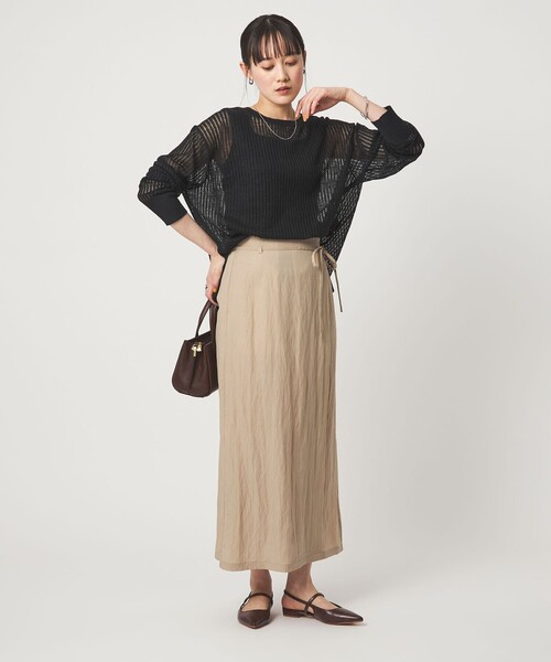 green label relaxing（グリーンレーベルリラクシング）の「フレンチリネン メッシュ プルオーバー ニット（ニット/セーター・レディース・ナチュラル/ブラック/ピンク・FREE）」の18枚目の写真