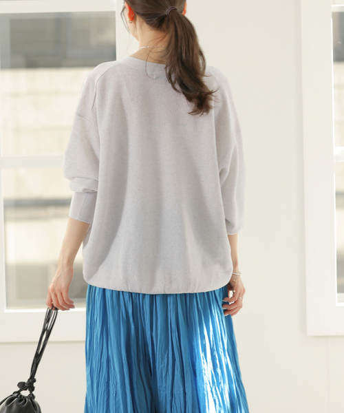 JOURNAL STANDARD relume（ジャーナルスタンダード　レリューム）の「リネンミックスシアーVネックカーディガン（カーディガン/ボレロ・レディース・ブラック系その他/ライトグレー/レッド・FREE）」の16枚目の写真