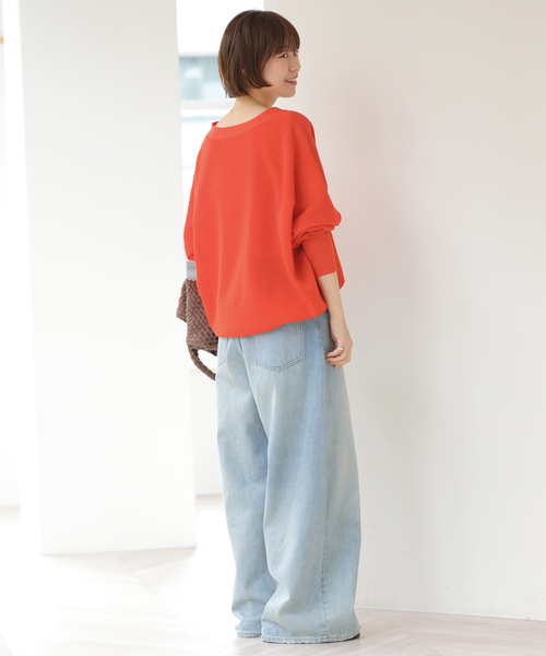 JOURNAL STANDARD relume（ジャーナルスタンダード　レリューム）の「リネンミックスシアーVネックカーディガン（カーディガン/ボレロ・レディース・ブラック系その他/ライトグレー/レッド・FREE）」の19枚目の写真