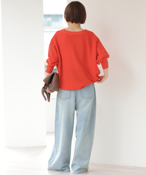 JOURNAL STANDARD relume（ジャーナルスタンダード　レリューム）の「リネンミックスシアーVネックカーディガン（カーディガン/ボレロ・レディース・ブラック系その他/ライトグレー/レッド・FREE）」の20枚目の写真