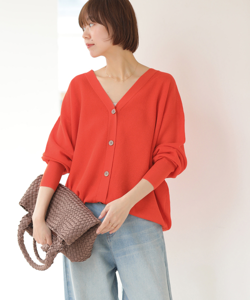 JOURNAL STANDARD relume（ジャーナルスタンダード　レリューム）の「リネンミックスシアーVネックカーディガン（カーディガン/ボレロ・レディース・ブラック系その他/ライトグレー/レッド・FREE）」の21枚目の写真