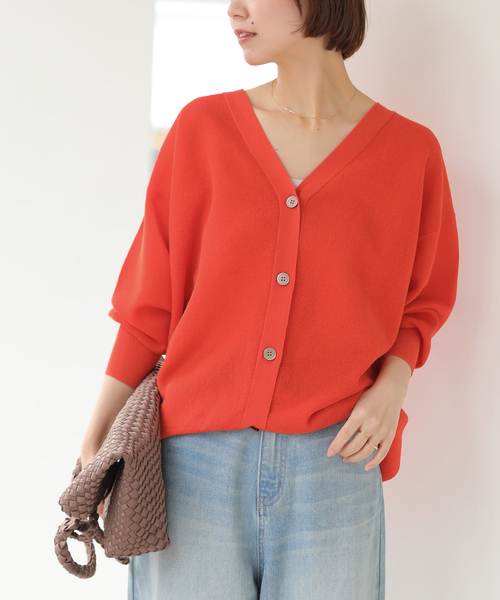 JOURNAL STANDARD relume（ジャーナルスタンダード　レリューム）の「リネンミックスシアーVネックカーディガン（カーディガン/ボレロ・レディース・ブラック系その他/ライトグレー/レッド・FREE）」の22枚目の写真