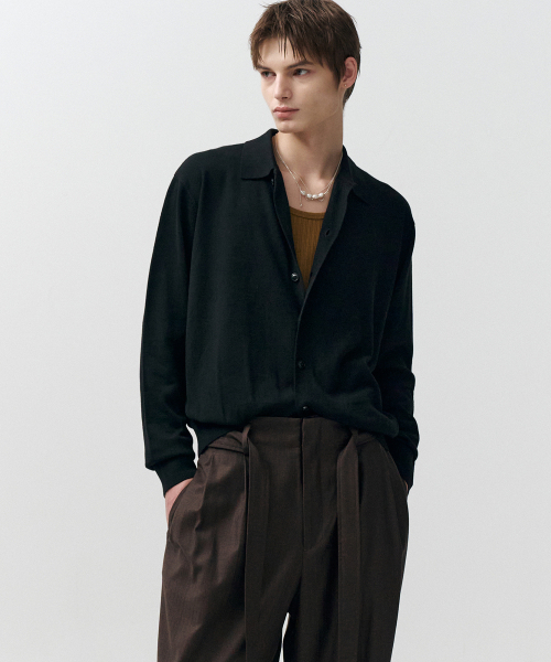 Essential loose fit knit tee (чёрный)