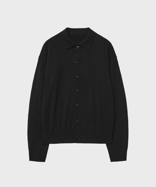 NOIRER（ノイア）の「エッセンシャルルーズフィットニットシャツ（ブラック）（カーディガン/ボレロ・メンズ・その他・50/52/48）」の2枚目の写真