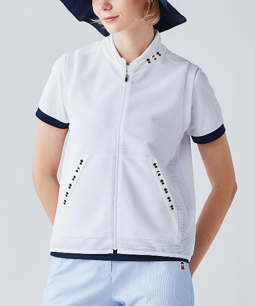 Picone CLUB(ピッコーネクラブ)の「トリコットメッシュ速乾ジップベスト(ベスト・レディース・ホワイト/ブラック/カーキ・9号/11号/13号)」の9枚目の写真