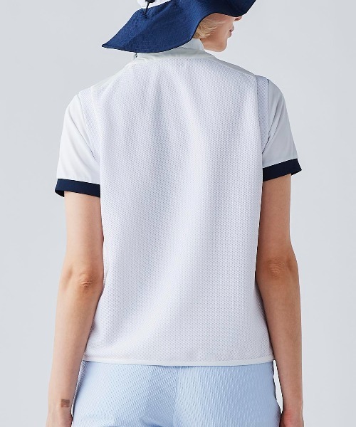 Picone CLUB(ピッコーネクラブ)の「トリコットメッシュ速乾ジップベスト(ベスト・レディース・ホワイト/ブラック/カーキ・9号/11号/13号)」の12枚目の写真