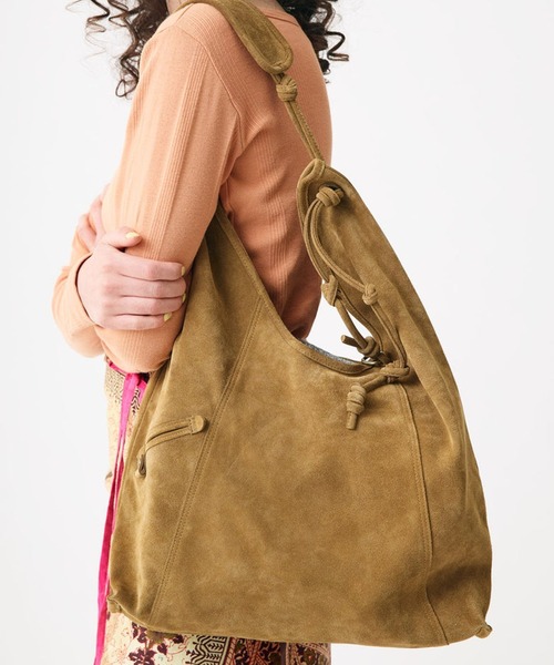 Archivepke（アーカイブエプク）の「Archivepke/アーカイブエプク Knotted layer bag スエード シープスキン ショッパーバッグ ショルダーバッグ 2026年春夏（ショルダーバッグ・レディース・ブラウン/ライトブラウン/クリーム・FREE）」の2枚目の写真