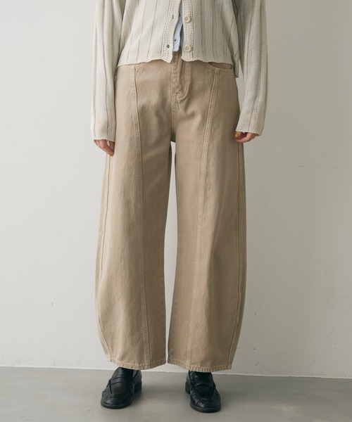 full/fill.（フルフィル）の「line accent volume denim pants / ラインアクセントボリュームデニムPT（デニムパンツ・レディース・ブラック/ベージュ・FREE）」の3枚目の写真