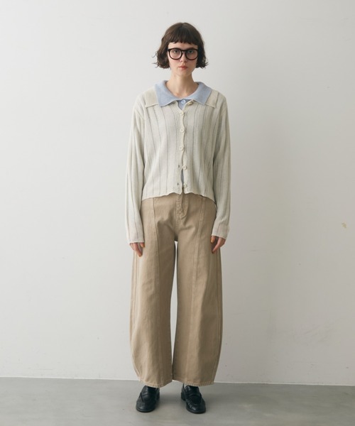 full/fill.（フルフィル）の「line accent volume denim pants / ラインアクセントボリュームデニムPT（デニムパンツ・レディース・ブラック/ベージュ・FREE）」の4枚目の写真