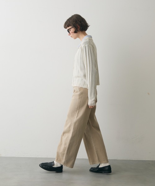 full/fill.（フルフィル）の「line accent volume denim pants / ラインアクセントボリュームデニムPT（デニムパンツ・レディース・ブラック/ベージュ・FREE）」の5枚目の写真