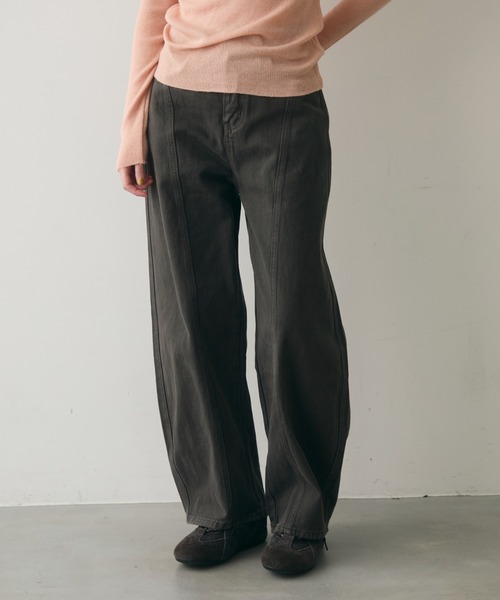 full/fill.（フルフィル）の「line accent volume denim pants / ラインアクセントボリュームデニムPT（デニムパンツ・レディース・ブラック/ベージュ・FREE）」の21枚目の写真