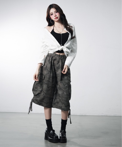 VEILA(ヴェイラ)の「ポケット付き オーバーサイズ シアーシャツ(シャツ/ブラウス・レディース・オレンジ/ホワイト・フリー)」の14枚目の写真