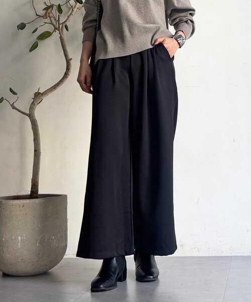 un dix cors（アンディコール）の「ワッシャーワイドパンツ（その他パンツ・レディース・ネイビー/オフホワイト/ブラック・FREE）」の3枚目の写真