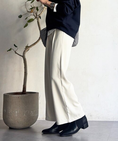 un dix cors（アンディコール）の「ワッシャーワイドパンツ（その他パンツ・レディース・ネイビー/オフホワイト/ブラック・FREE）」の22枚目の写真