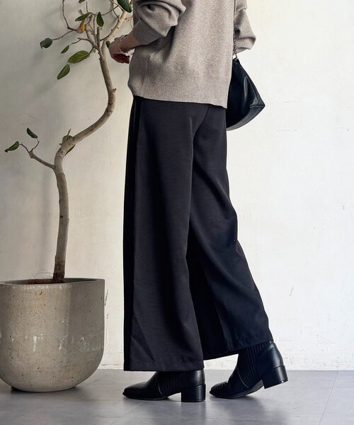 un dix cors（アンディコール）の「ワッシャーワイドパンツ（その他パンツ・レディース・ネイビー/オフホワイト/ブラック・FREE）」の19枚目の写真