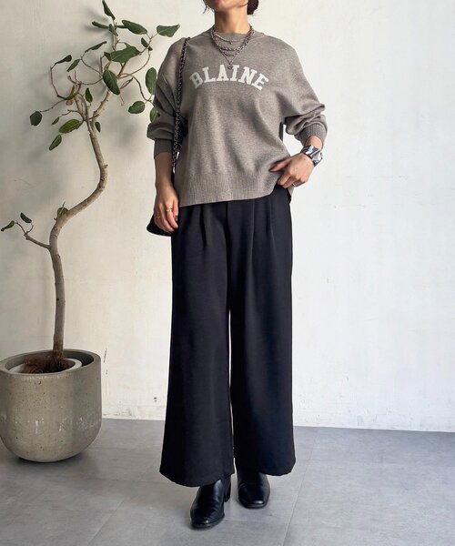 un dix cors（アンディコール）の「ワッシャーワイドパンツ（その他パンツ・レディース・ネイビー/オフホワイト/ブラック・FREE）」の20枚目の写真