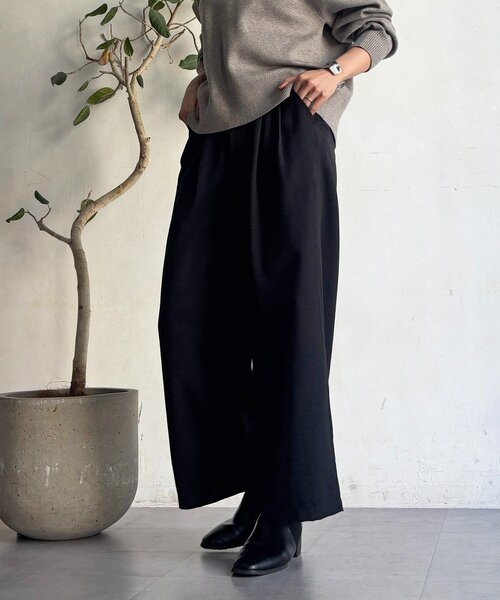 un dix cors（アンディコール）の「ワッシャーワイドパンツ（その他パンツ・レディース・ネイビー/オフホワイト/ブラック・FREE）」の17枚目の写真