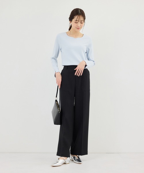 ROPE' PICNIC（ロペピクニック）の「ベイカーワイドパンツ/UVカット・防シワ（その他パンツ・レディース・グレー/ブラック・S/M/L）」の3枚目の写真