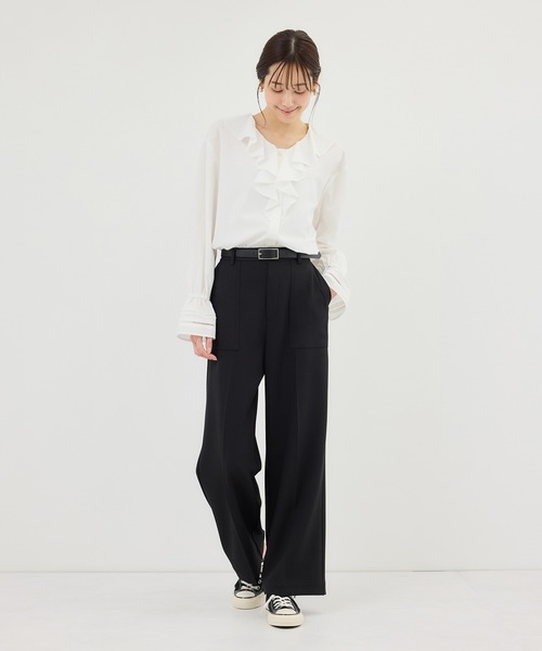 ROPE' PICNIC（ロペピクニック）の「ベイカーワイドパンツ/UVカット・防シワ（その他パンツ・レディース・グレー/ブラック・S/M/L）」の12枚目の写真