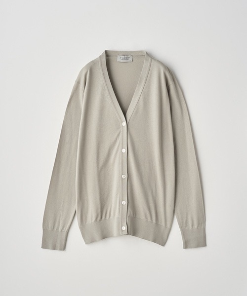 JOHN SMEDLEY(ジョンスメドレー)の「Vネック長袖コットンニットカーディガン(カーディガン/ボレロ・レディース・ベージュ系その他6・S/M)」の2枚目の写真