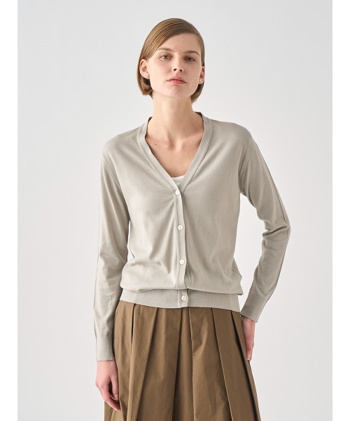 JOHN SMEDLEY(ジョンスメドレー)の「Vネック長袖コットンニットカーディガン(カーディガン/ボレロ・レディース・ベージュ系その他6・S/M)」の3枚目の写真