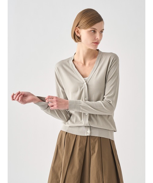 JOHN SMEDLEY(ジョンスメドレー)の「Vネック長袖コットンニットカーディガン(カーディガン/ボレロ・レディース・ベージュ系その他6・S/M)」の4枚目の写真