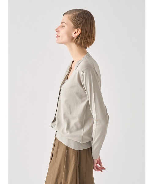 JOHN SMEDLEY(ジョンスメドレー)の「Vネック長袖コットンニットカーディガン(カーディガン/ボレロ・レディース・ベージュ系その他6・S/M)」の6枚目の写真