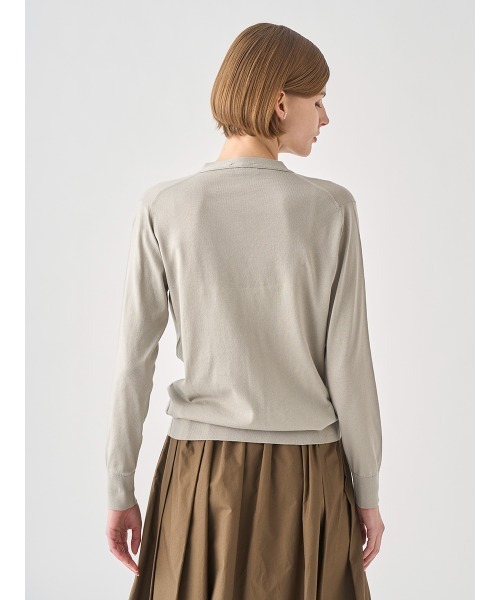 JOHN SMEDLEY(ジョンスメドレー)の「Vネック長袖コットンニットカーディガン(カーディガン/ボレロ・レディース・ベージュ系その他6・S/M)」の7枚目の写真