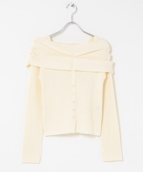 SENSE OF PLACE by URBAN RESEARCH(センスオブプレイスバイアーバンリサーチ)の「『洗濯可/防花粉』SKINProofオフショルセーター(ニット/セーター・レディース・チャコールグレー/ライトブルー/アイボリー/ブラック・ONE)」の10枚目の写真