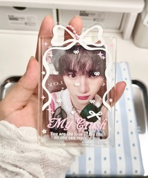 shopnikoniko（ショップニコニコ）の「トレカケース リボンデザイン クリア 推し活 チェキケース トレカホルダー トレカ キーホルダー（カードケース）」