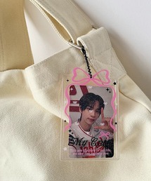 shopnikoniko（ショップニコニコ）の「トレカケース リボンデザイン クリア 推し活 チェキケース トレカホルダー トレカ キーホルダー（カードケース）」