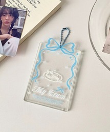 shopnikoniko（ショップニコニコ）の「トレカケース リボンデザイン クリア 推し活 チェキケース トレカホルダー トレカ キーホルダー（カードケース）」