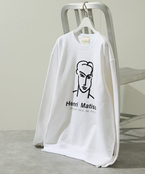 ABAHOUSE（アバハウス）の「【Henri Matisse / アンリ・マティス】ラインアート グラフィック クルーネック スウェット / エコバッグ付き（スウェット・メンズ・ブラック/ホワイト・48/46）」の2枚目の写真