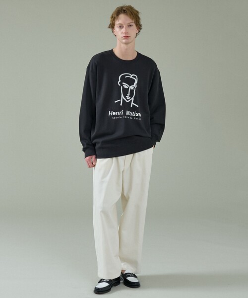 ABAHOUSE（アバハウス）の「【Henri Matisse / アンリ・マティス】ラインアート グラフィック クルーネック スウェット / エコバッグ付き（スウェット・メンズ・ブラック/ホワイト・48/46）」の14枚目の写真