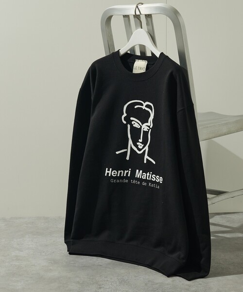 ABAHOUSE（アバハウス）の「【Henri Matisse / アンリ・マティス】ラインアート グラフィック クルーネック スウェット / エコバッグ付き（スウェット・メンズ・ブラック/ホワイト・48/46）」の7枚目の写真