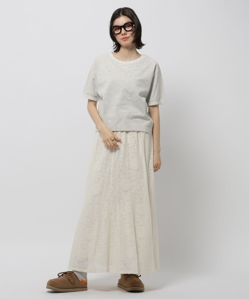 niko and...（ニコアンド）の「ラグランミニ裏毛プルオーバー（Tシャツ/カットソー・レディース・ネイビー/ピンク/オフホワイト/グレー・MEDIUM/LARGE）」の9枚目の写真