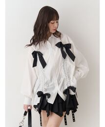 jouetie | ギャザーリボンルーズシャツ(シャツ/ブラウス)