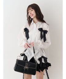 jouetie（ジュエティ）の「ギャザーリボンルーズシャツ チェック柄（シャツ/ブラウス）」